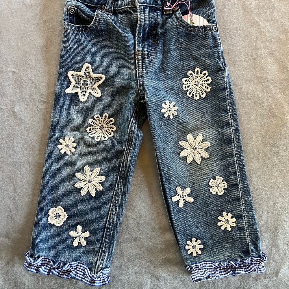 Upcycled handmade embellishments jeans